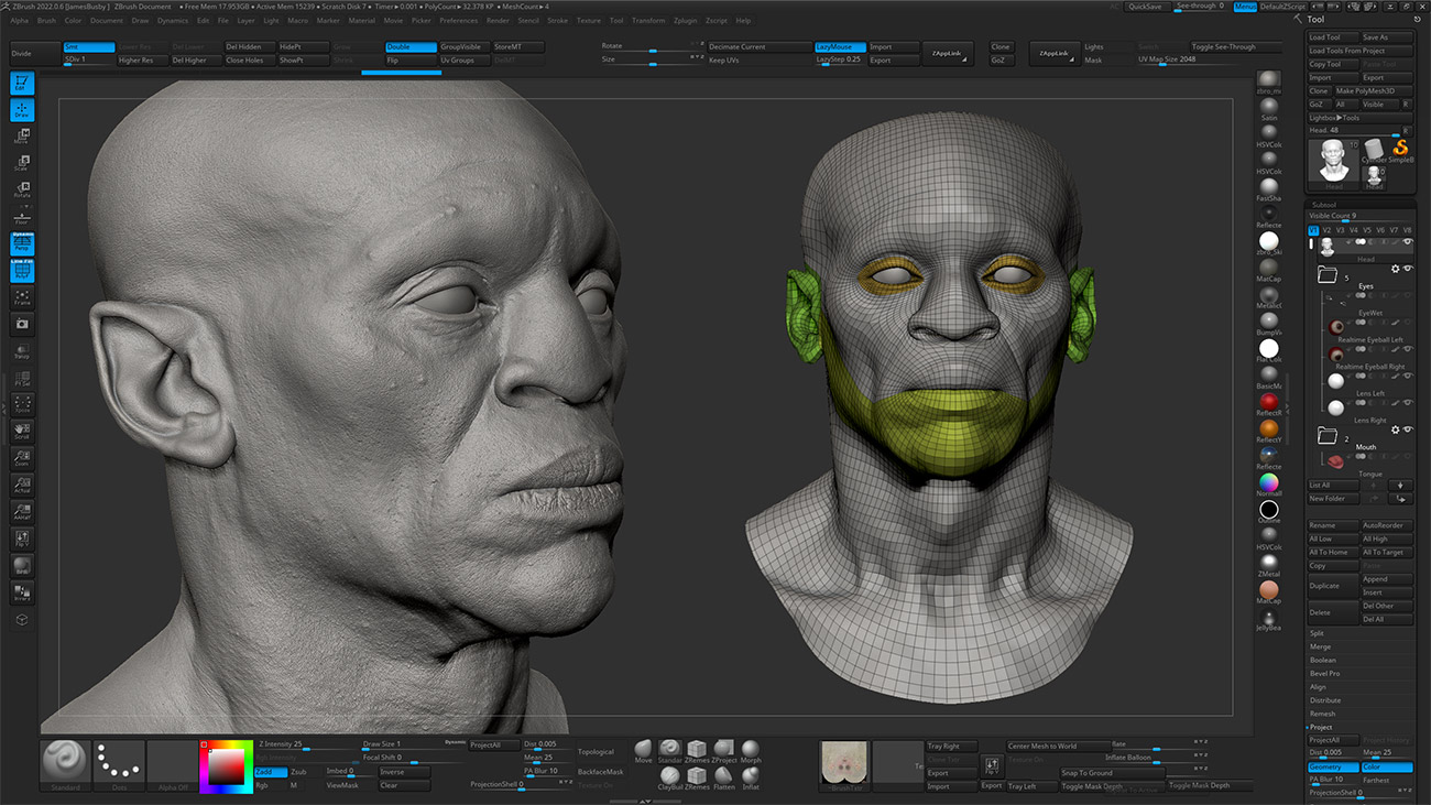 Download our Zbrush Alien model male 3d sculpt